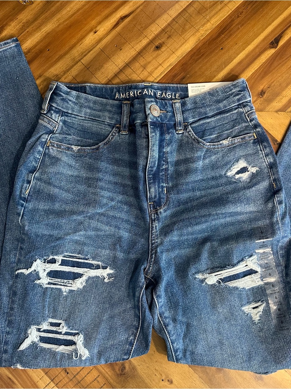 American Eagle Dream Jean Curvy Hi-Rise Distressed Jeggings Size 6 NWT